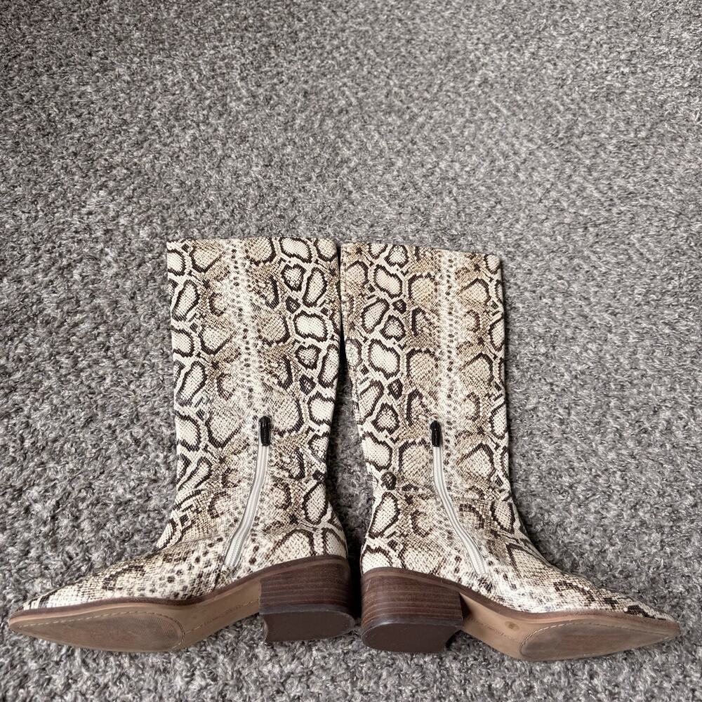 Vince Camuto Beaanna Western Cowgirl Snake Leather Block Heel Riding Boots 7.5 M - Picture 3 of 8